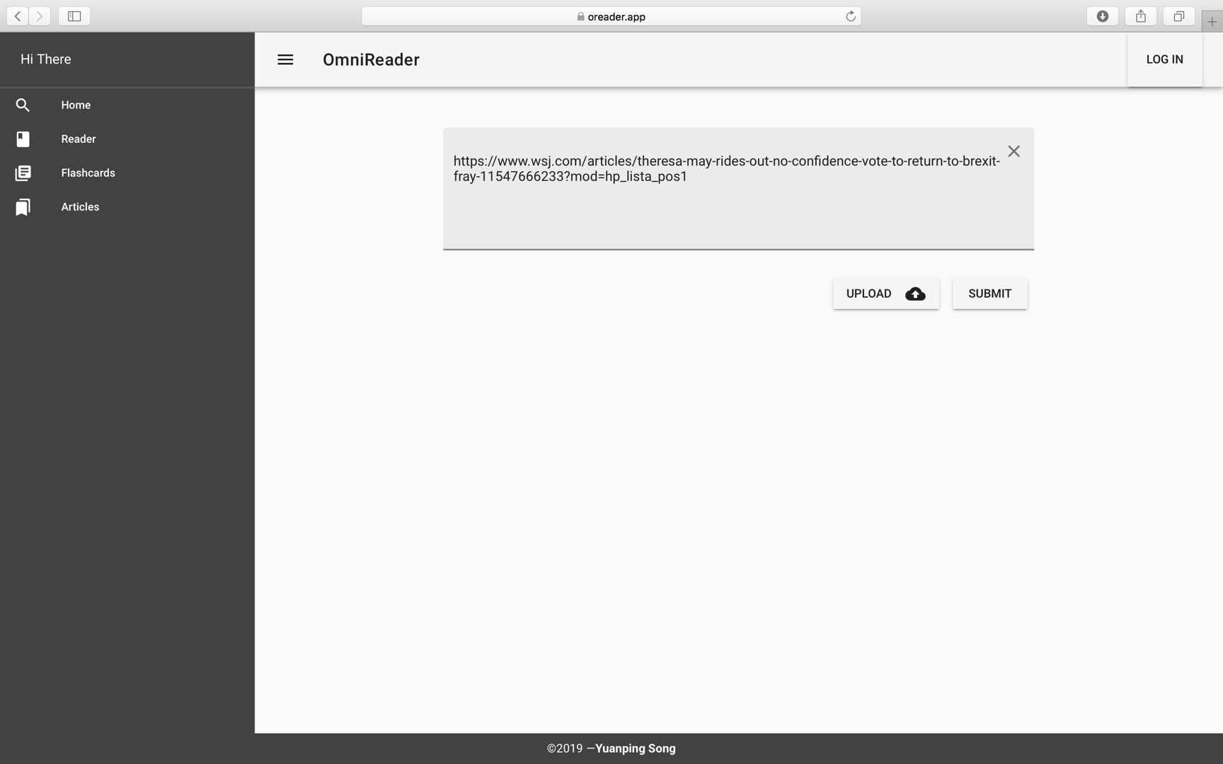 OReader homepage